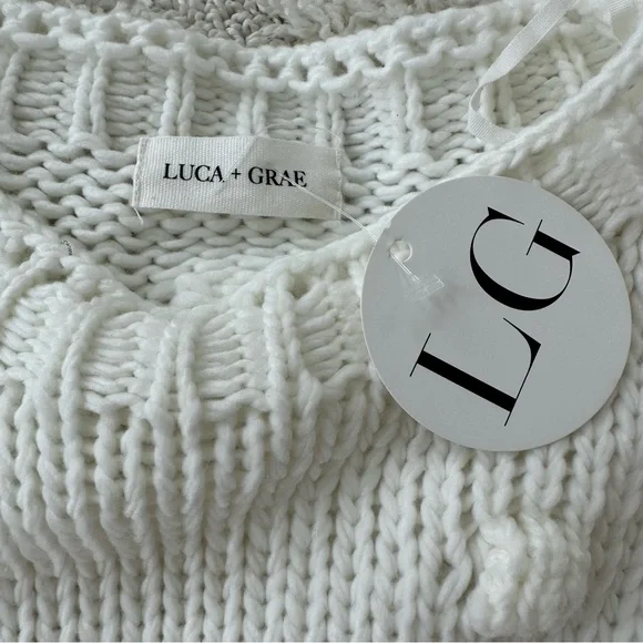 ‼️SOLD‼️ Luca & Grae White Pom Pom Sweate - Picture 3 of 5